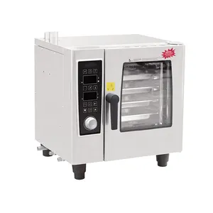 Oven combi elektrik 4 lapis GN1/2 dengan boiler air dengan rak fungsi cuci (versi komputer)