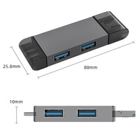 7 in 1 Pembaca Kartu Multi SD TF OTG Micro USB Type C dengan Port USB 3.0