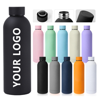 Thermos isotherme en acier inoxydable personnalisé avec logo, gourde de sport bon marché, flacons isothermes, bouteilles d'eau chaude en caoutchouc