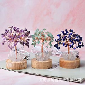 Natural Crystal Money Tree Night Light <b>Led</b> Ambient Light Decor USB Powered Tap Control Home Decoration - Product Image 1