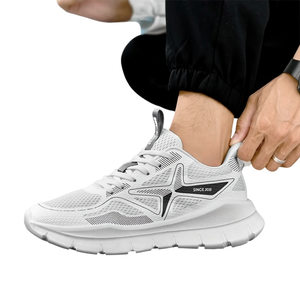 Zapatillas Deportivas Casuales para Hombre, Primavera 2025, Nuevas, con Parte Superior Elástica Tejida, Punta Redonda, Cómodas, Transpirables, Estilo Coreano, con Cordones - Product Image 1