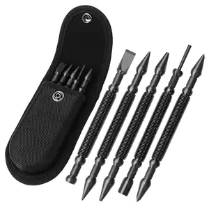 5-Piece Nail Setter Dual Head Nail Set & Dual Head Center Punch Hinge Pin Remover Punch Set