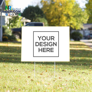 Letreros Personalizados para Jardín con Su Diseño |   Letreros para Jardín de Doble Cara de 18x24 |   Letrero Publicitario Exterior Impermeable de Coroplast con Estacas en Forma de H - Product Image 1