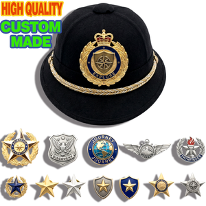 Pins de Solapa Metálicos Personalizados, Chapados en Oro y Plata, con Esmalte, Diseño de Estrella, Escudo y Brújula, para Chaquetas, Sombreros y Accesorios - Product Image 1