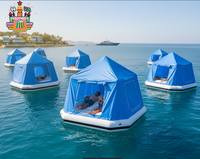 Carpa Flotante Inflable Comercial, Cabana, Plataforma Flotante para Ocio Acuático, Isla Flotante para Resort, Yate, Fiesta en el Mar