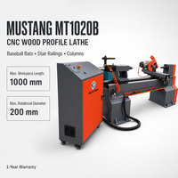 Mesin Bubut Kayu CNC Mustang MT1020B Mesin Pembuat Tongkat Baseball MT1020B untuk Pabrik Tongkat, Bengkel Peralatan Olahraga CE