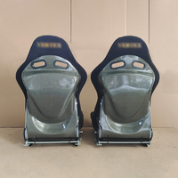 Sièges Baquets de Course pour Voiture de Sport en Fibre de Verre et Fibre de Carbone, Revêtement Tissu PVC, avec Base pour Simulateur de Course et Siège de Jeu