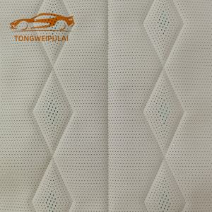 لفة جلد PVC مبطنة بتصميم قلب ماسي أنيق |   أغطية مقاعد سيارات ثلاثية الأبعاد بنقش بارز مقاومة للماء لتزيين الأثاث - Product Image 2