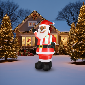 Decoración navideña inflable de Papá Noel negro de 7 pies con luces LED integradas para decoración de jardín, fiestas navideñas y césped delantero. - Product Image 2