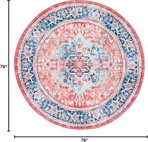 Élégant tapis rond lavable antidérapant salle de jeux pour enfants salle à manger espace Riviera Collection - Product Image 2