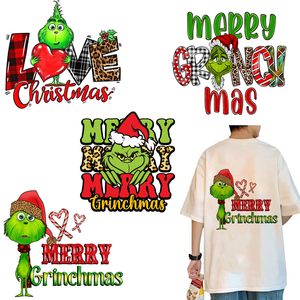 Cappello di Babbo Natale con Grinchy personalizzato in ferro per trasferimento termico DTF natale Grinches PET <span class=keywords><strong>Patch</strong></span> pronto a premere funzione cartone animato - Product Image 5
