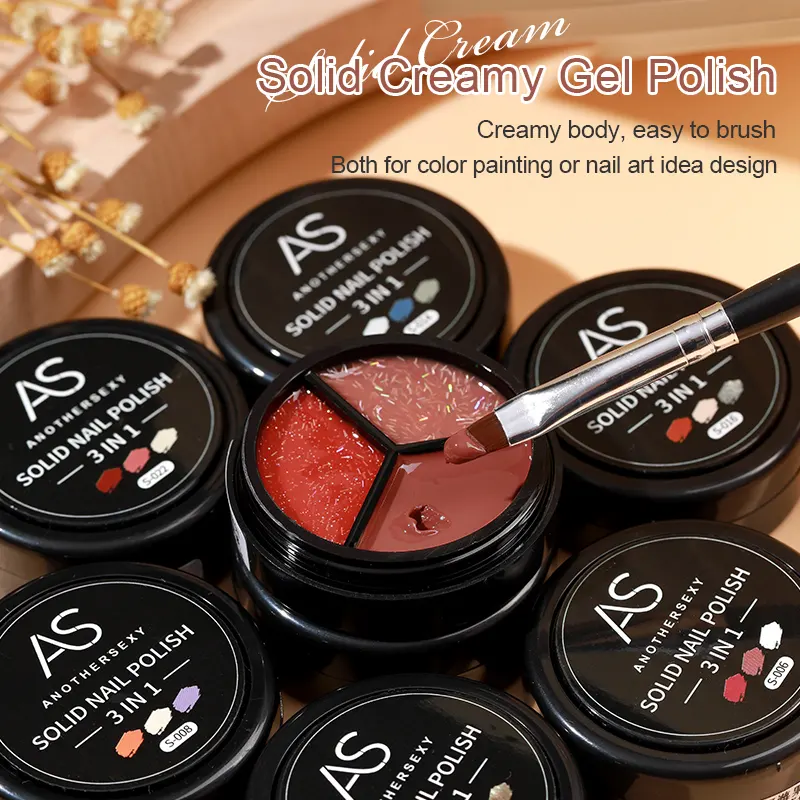 VIP 3 in 1 Colors Mud Gel Pure Color Adhesive Resin Solid Cream Gel Polish Nail Manicure For Nail Art Solid VIP