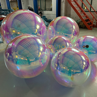 Festival sphère boule réfléchissante gonflable brillant coloré suspendu miroir boule géant PVC irisé miroir ballon pour anniversaire