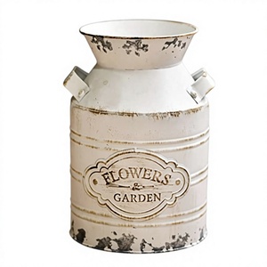 Vase à fleurs galvanisé élégant de couleur blanche de qualité utilisé pour la décoration d'hôtel en vrac Pot de fleur décoratif de mariage à bon prix - Product Image 1