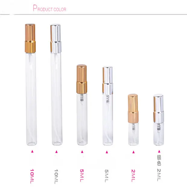 مخصص 2 مللي 5 مللي 10 مللي الزجاج زجاجة عطر المحمولة بالألمنيوم رشاش مياه نافورة ل عبوة مستحضرات التجميل