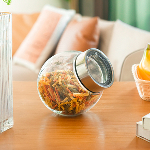 Lớn Vòng Thủy Tinh Trong Suốt Tổ Chức Thực Phẩm Cookie Lưu Trữ Hộp Container Jar Set Với Ngày Chỉ Số Quay Số Có Nắp Đậy - Product Image 2