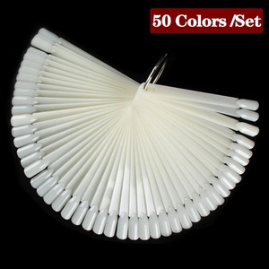 1 Ensemble de faux ongles transparents, noirs, naturels, pour présentation d'art ongulaire, style éventail ovale, présentoir de vernis à ongles, outils de pratique de manucure - Product Image 1