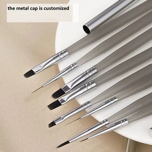 Lot de 8 pinceaux à ongles professionnels pour nail art, avec poils en nylon, pour liner long, acrylique, détails et dessin, pour manucure en salon - Product Image 1