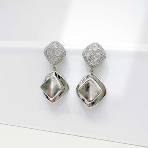 custom plata 925 silver zirconia Butterfly Stud Earring Luxury party hypoallergenic 18k gold plated Marquise Cut stone earrings - Product Image 5