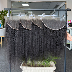 Venta al por mayor de cabello humano frontal de encaje HD 13x6 de 16 pulgadas, liso rizado, cabello virgen brasileño y cierres 5x5 6x6 para mujeres afroamericanas - Product Image 2