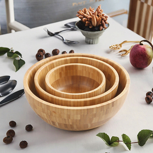 Phân hủy sinh học nhiều kích cỡ Bát tre tự nhiên để trộn và phục vụ salad trái cây và Bộ đồ ăn thời trang cho bữa tiệc nhà bếp - Product Image 2