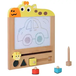 Children Magnetic Drawing Board Shape Color Cognitive Early Learning Graffiti Board Kids Focus Training Educational Wooden Toys