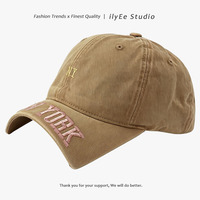 Topi Baseball Unisex Gaya Korea 100% Katun Model Terbaru 2026 Hitam Dome Bertepi Pendek 6-Panel Dapat Disesuaikan Gaya Antik