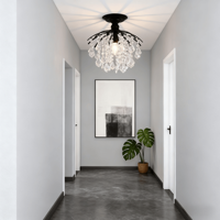 Nouveau design de luminaires de plafond dorés à la française, abat-jour en cristal pour couloir, dressing, restaurant, cuisine, lampe LED