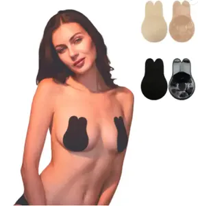 Vô hình đẩy lên quây thỏ tai hình dạng Silicone Áo ngực nóng bán phụ nữ Silicone núm vú bao gồm phụ kiện đồ lót