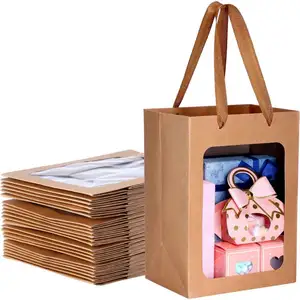 재활용 가능한 맞춤형 공예 쇼핑 포장 대형 럭셔리 선물 포장 자루 포장 종이 가방 창