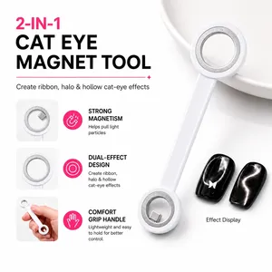 Outil magnétique 2-en-1 double extrémité pour ongles, baguette magnétique puissante pour effet œil de chat, halo creux et ruban, pour vernis gel UV - Product Image 6