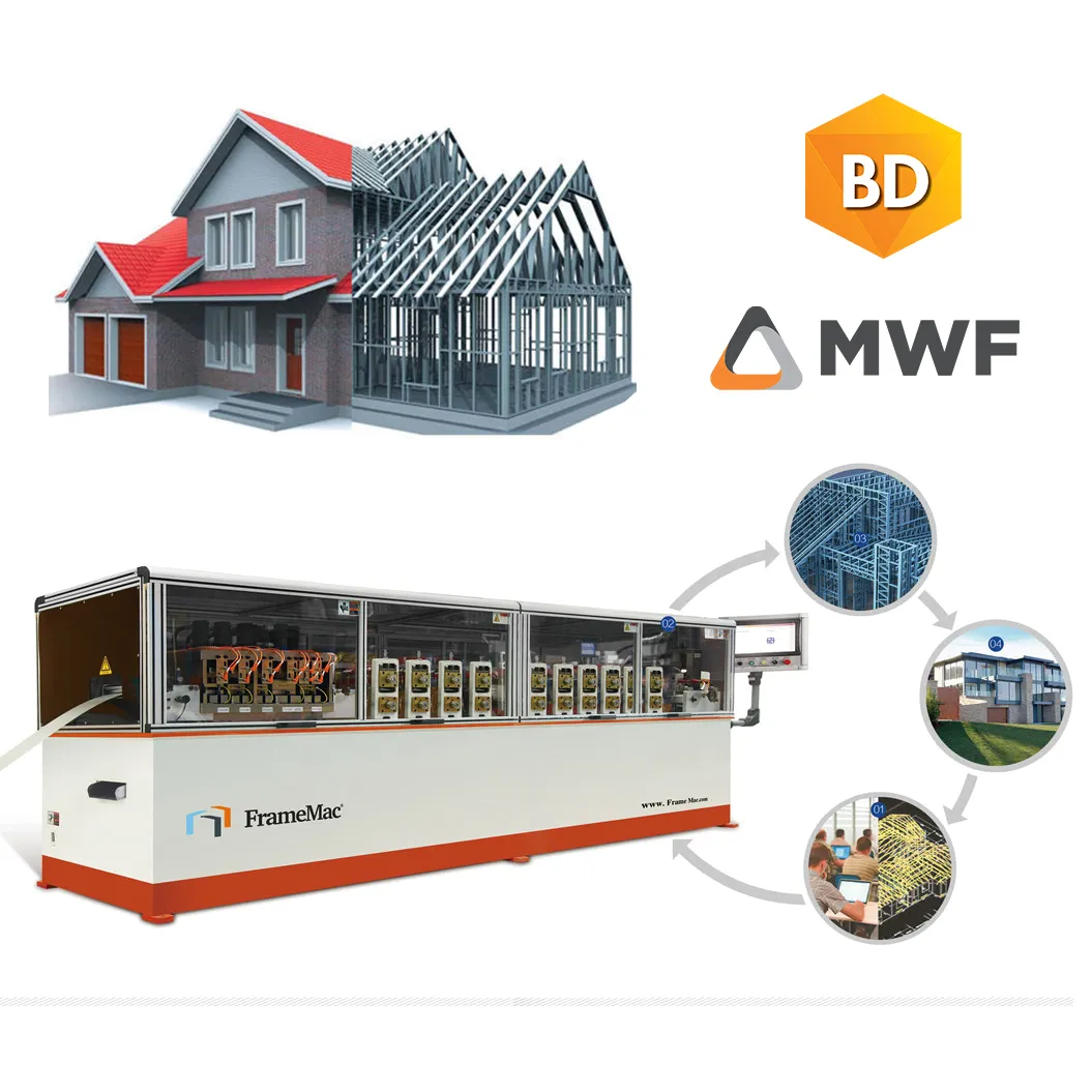 BIM Vertex Bd yazılım Lgs makinesi prefabrik hafif çelik çok katlı bina kafes çatı Cfs C şekil profili
