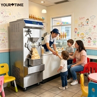 Yourtime Factory 60-68L Gelatomachine Combo Batchvriezer IJscrememaker met Pasteuriseur voor Commerciële Melkpasteurisatie