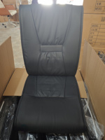 Chaise de bureau de direction ergonomique moderne en cuir PU avec base en acier inoxydable, dossier solide, accoudoirs fixes, confortable et robuste