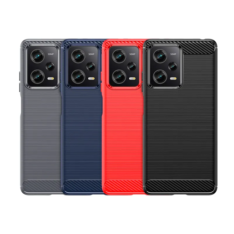 For Redmi Note 12 Pro Case, Brushed Line Carbon Fiber Texture Shockproof Slim Soft TPU Phone Cover Case For Redmi Note 12 Pro