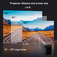 Projecteur portable CRE CR36 750 ANSI LED 7500 lumens 4K UHD WiFi Smart TV avec Android 9 et résolution native 1080p