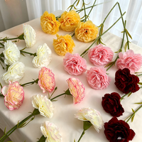 Fleurs artificielles réalistes en soie faites à la main LUYI-Carnation pour la décoration de la maison, la fête des mères, la Saint-Valentin, Thanksgiving, la remise des diplômes