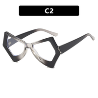 Lunettes à verres transparents avec monture œil de chat papillon Lunettes décoratives dégradées pour fêtes