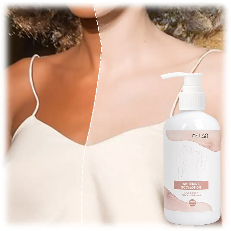 Melao Private Label Natuurlijke Organische Huid Bleken Hydraterende Verstevigende Whitening Gezicht Body Lotion Wit Geworden