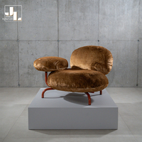 Fauteuil de style design pour hôtel villa, canapé simple rose, mobilier de salon moderne avec structure en bois et tissu de luxe pour les loisirs