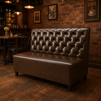 Canapé Chesterfield moderne pour restaurant, banquette rétro à dossier haut capitonnée, ensemble table et chaises pour café fast-food