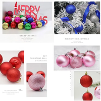 Boules de noël en plastique suspendus ornements d'arbre décorations de fête de vacances décor de noël à la maison 24 pièces/ensemble