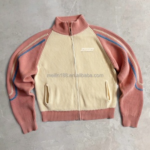 Custom Logo Design Knitted Long Sleeve <b>Zip</b> <b>up</b> <b>Jackets</b> Fashion High Quality Knitwear Coat Casual Streetwear Knitwear <b>Jackets</b> Men - Product Image 2