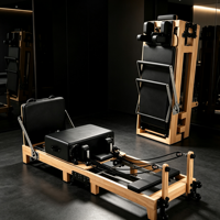 Lit de Pilates pliable en bois d'érable, machine de Pilates à rangement vertical peu encombrant, accessoires complets pour la maison et le studio