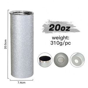 Wholesale 20oz Sublimation Glitter Stainless Steel Tumbler <b>Double</b> <b>Wall</b> Vacuum Insulated Cup with Straw - Product Image 4