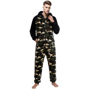 E0110TA42 nueva tendencia con capucha de manga larga estampado de <span class=keywords><strong>camuflaje</strong></span> polar Casual pijamas de una pieza hombres ropa de dormir Sehe moda - Product Image 6