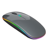 Ratón Inalámbrico Bluetooth Ultrafino y Recargable, Mini Ratón Óptico Inalámbrico de 1600DPI RGB, Apto para Computadora Portátil y PC