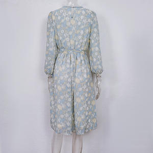 S-XXL primavera ed estate abito in Chiffon a maniche lunghe caffè nero a <span class=keywords><strong>pois</strong></span> pizzo stampato gonna abito donna <span class=keywords><strong>abbigliamento</strong></span> - Product Image 6