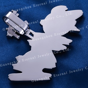 Liontin Hip Hop Berlian Moissanite VVS Custom Perak S925 Emas Solid 9k 10k 14k 18k Huruf Kursif Bertabur Batu - Product Image 4