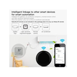 Capteur environnemental ZigBee 3-en-1, petit format carré, avec application Tuya, mesure la température, l'humidité et la lumière - Product Image 3
